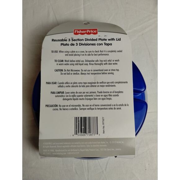 3 Fisher Price Reusable Three Section Divided Plates with 12 Forks Spoons - Picture 5 of 10